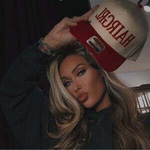 Red and White HAIRGRL Snapback Hat